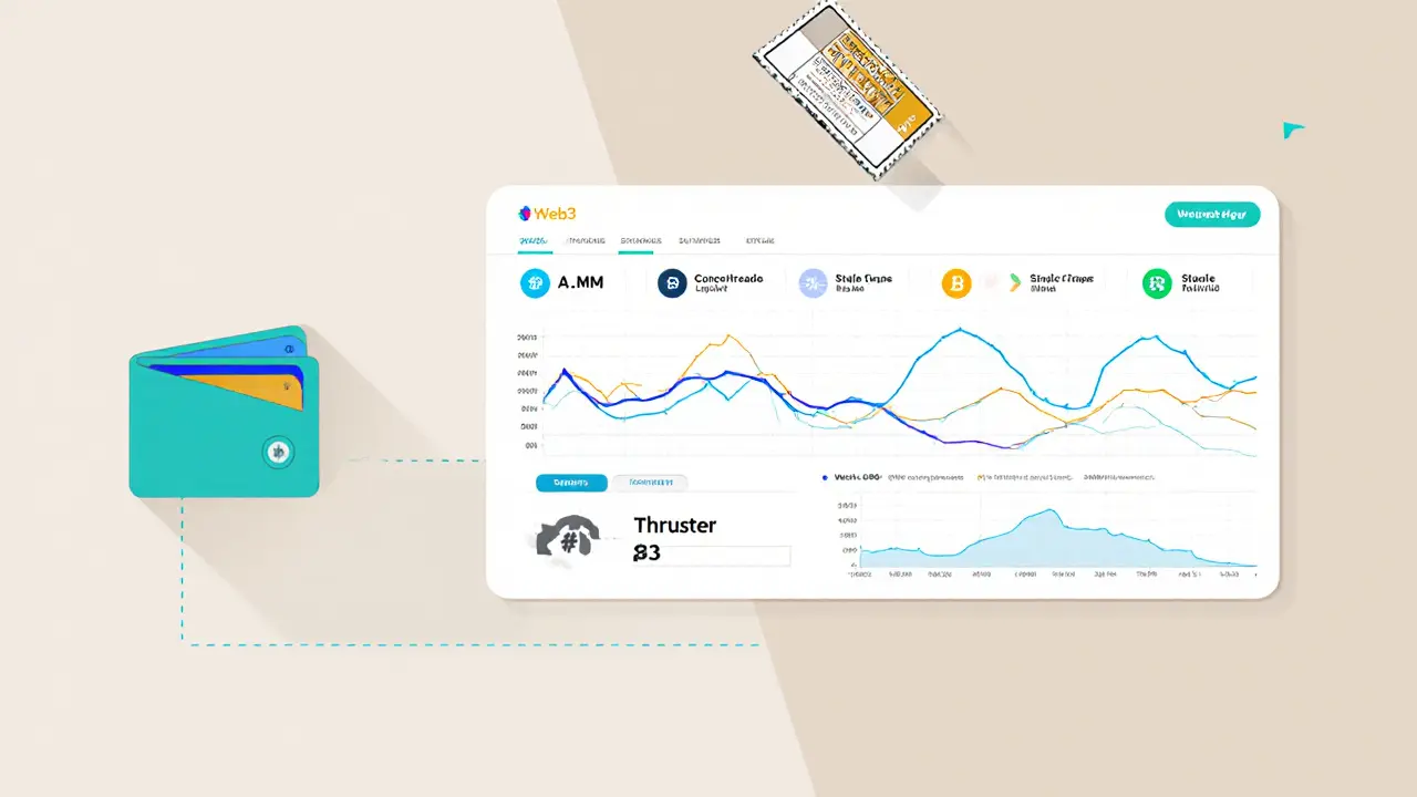 A minimalist crypto interface showing three liquidity models with WETH/USDB as the dominant trading pair.