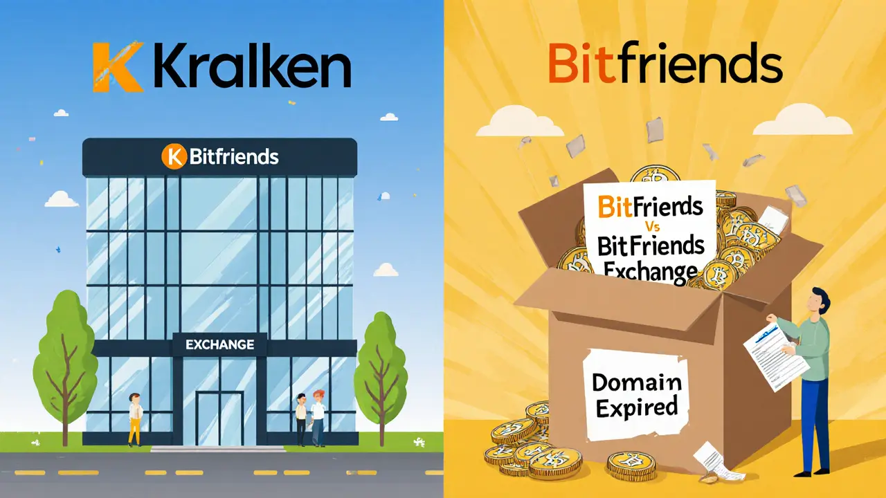 Contrast between a secure legitimate exchange and a collapsing fake exchange box.