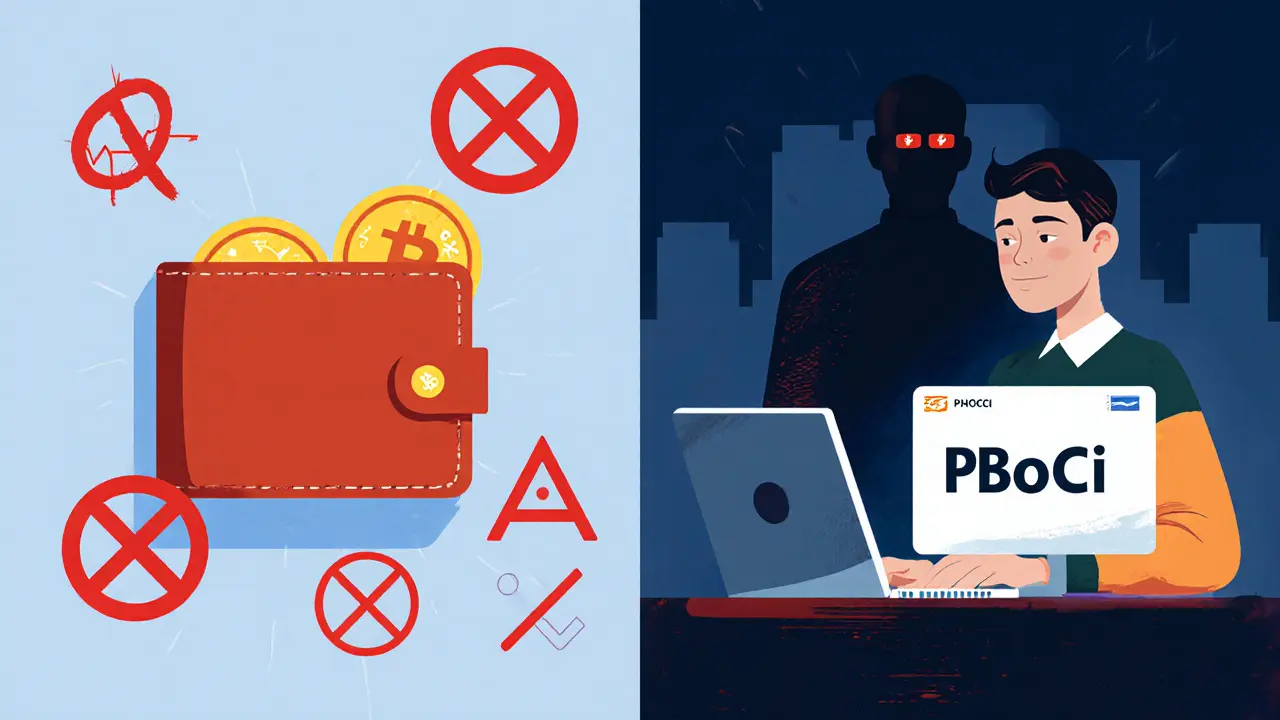 A person uses a VPN to access crypto while under surveillance by the central bank.