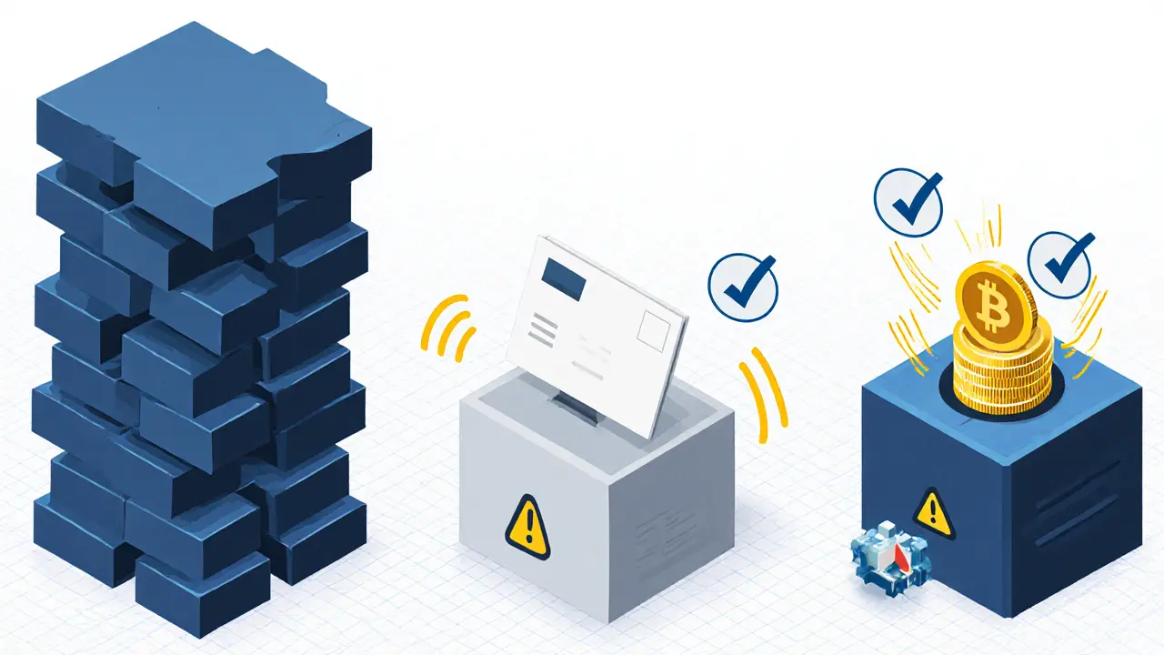 Three types of blockchain nodes illustrated: full, lightweight, and mining, each with distinct visual traits and validation symbols.