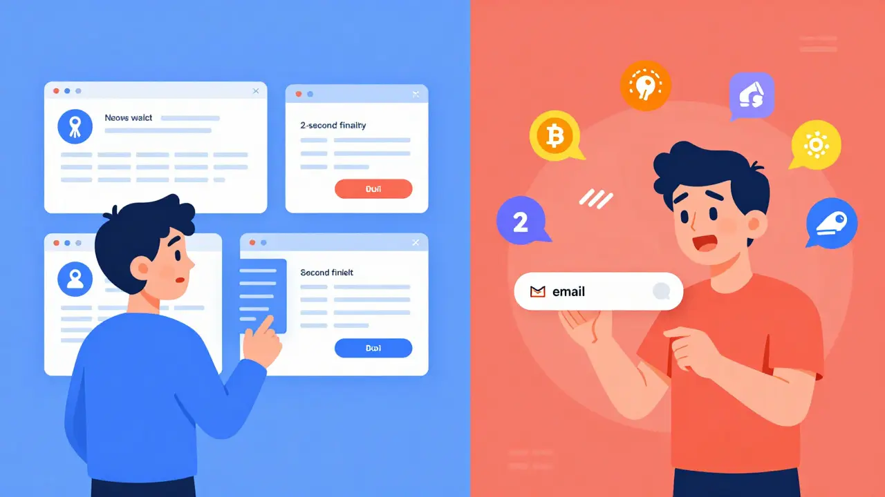 Contrasting confusing crypto setup vs. seamless game access with email login.