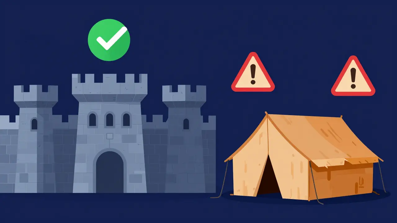 Castle versus tent comparing safe and risky online services