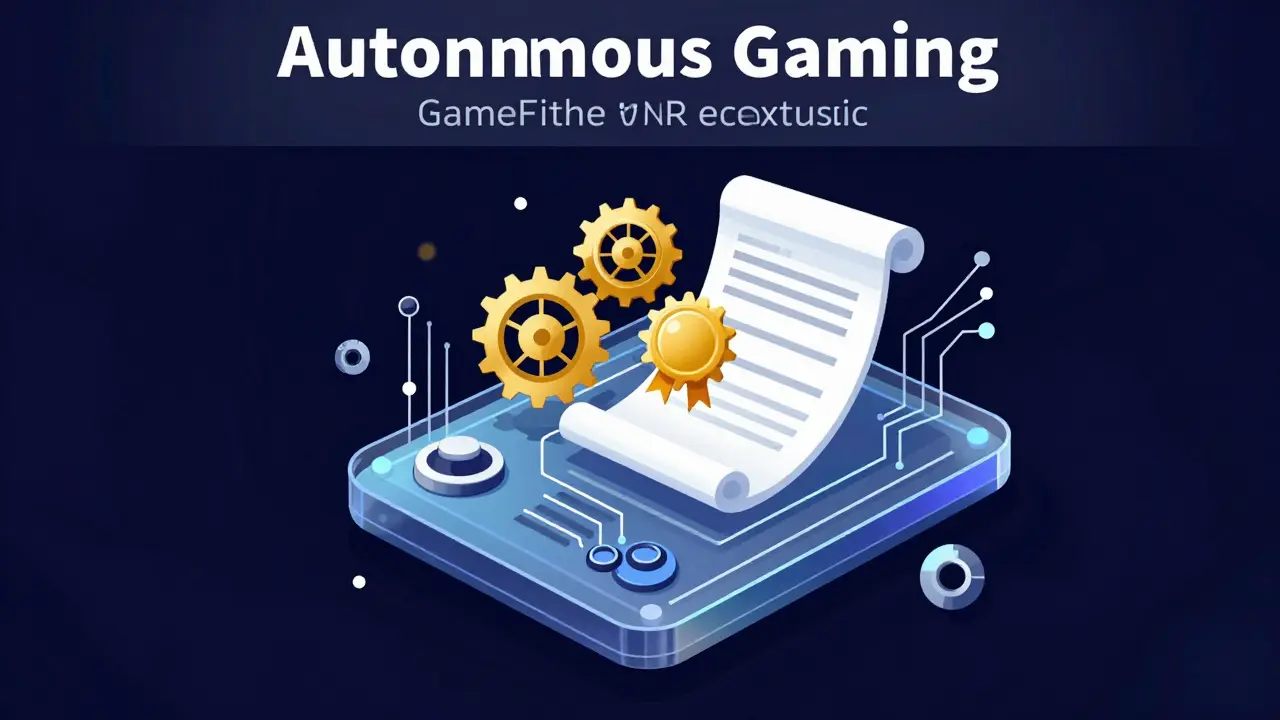 Conceptual representation of an autonomous gaming system using smart contracts
