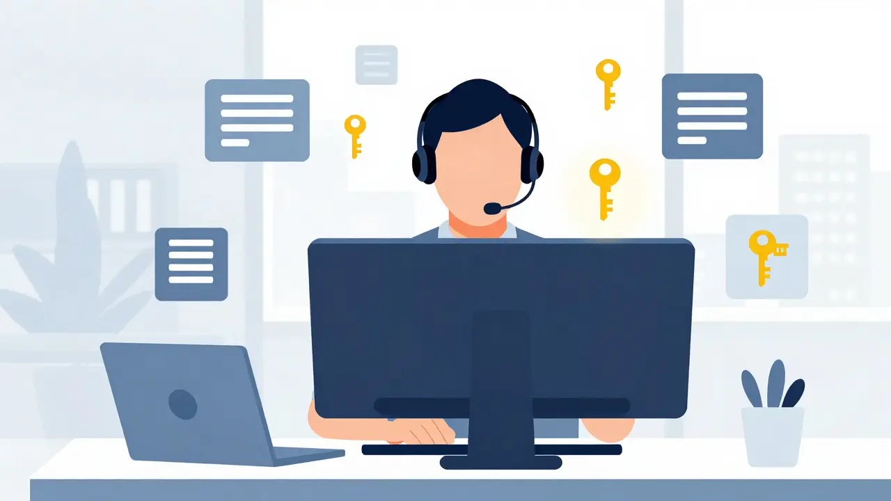 Flat illustration of a remote worker whose screen reflection reveals a secret agent identity.