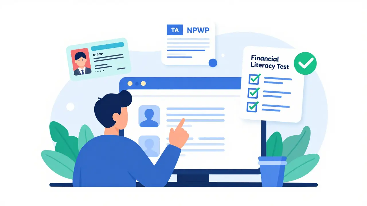 Person completing KYC verification and a financial literacy test on a licensed exchange