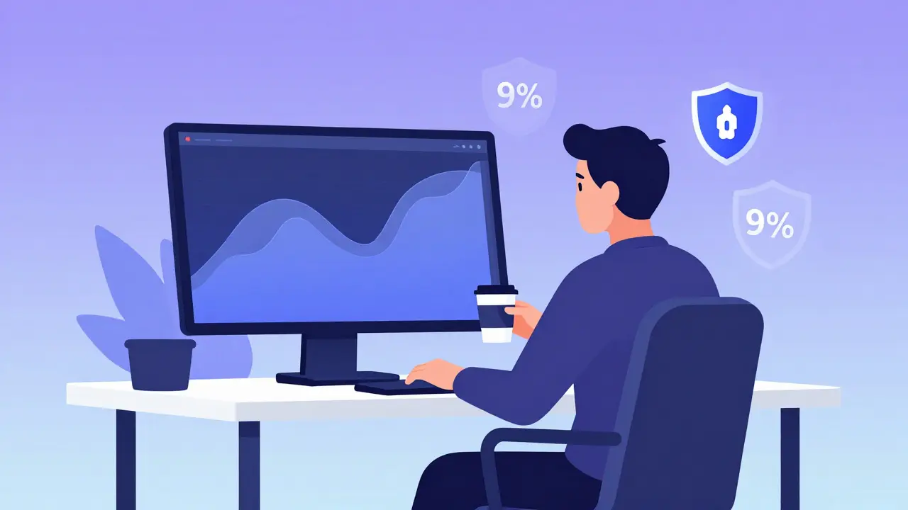 Experienced trader analyzing efficient crypto trades on a clean digital dashboard