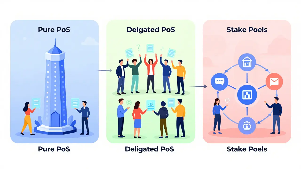 Diverse blockchain networks shown as collaborative zones