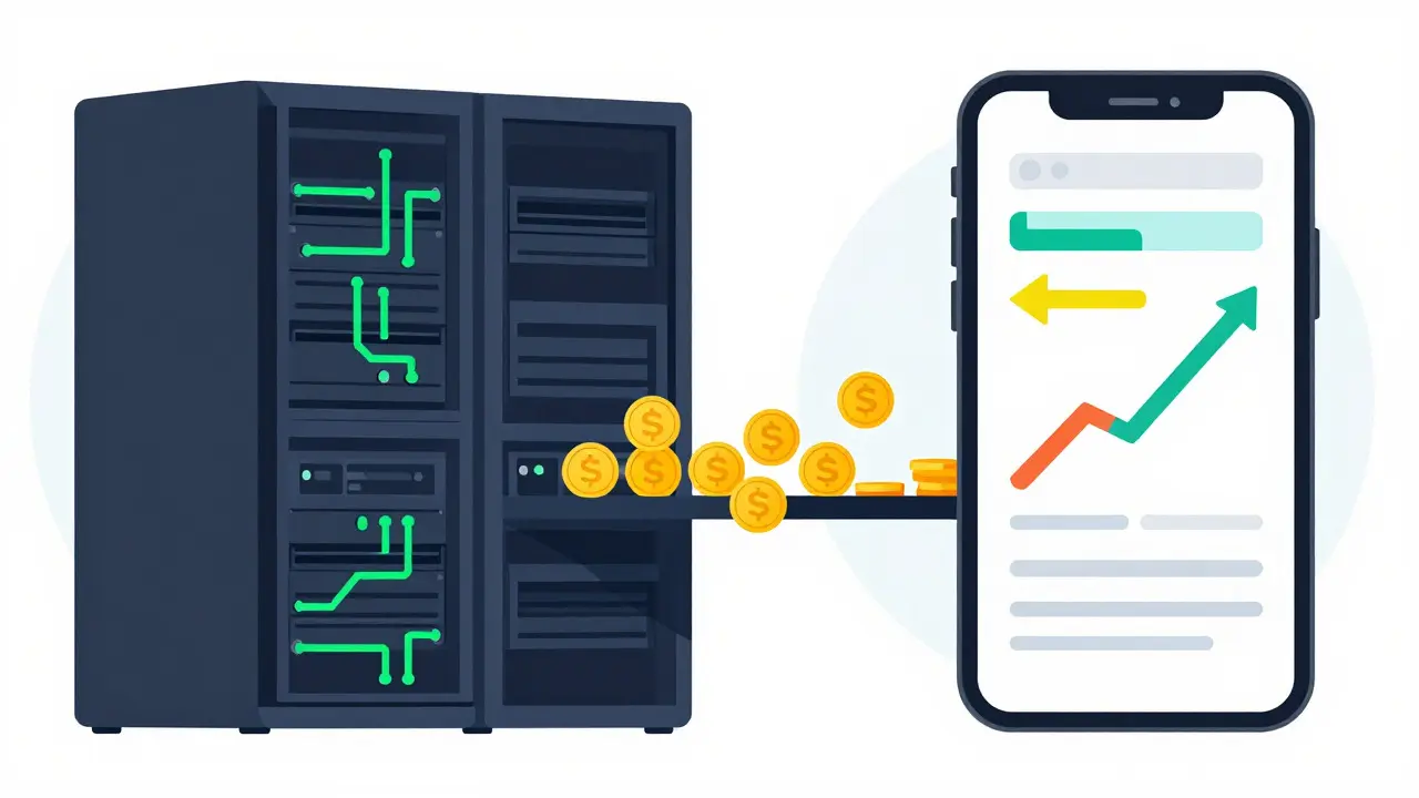 Illustration connecting institutional finance to retail trading tools