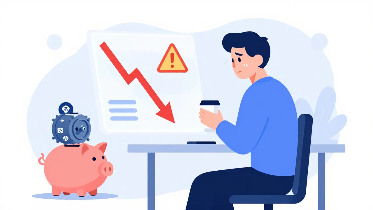 Investor worried about red warning signs on trading screen