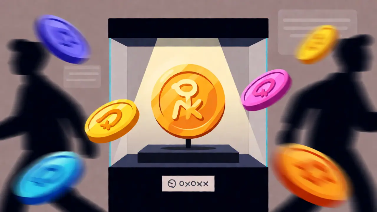 Ancient crypto token in a museum case ignored by modern coins