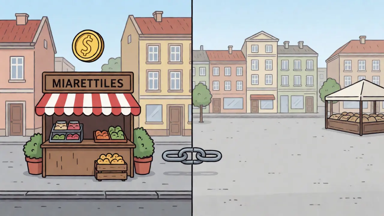 Illustration showing lack of merchant adoption for the coin