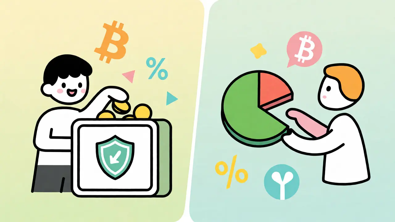 Abstract illustration showing crypto security and tax collection concepts.
