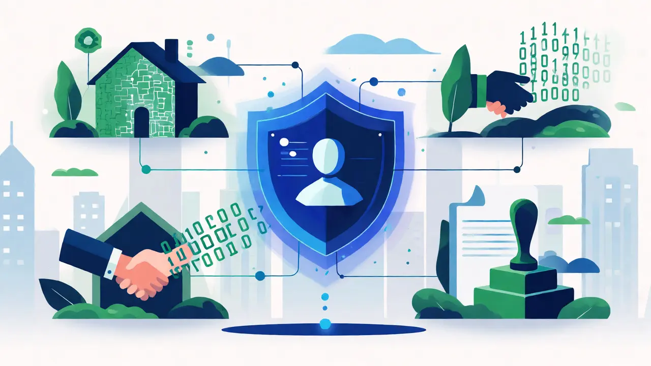 Concept art of NEO's smart economy featuring digital identity and asset tokenization.