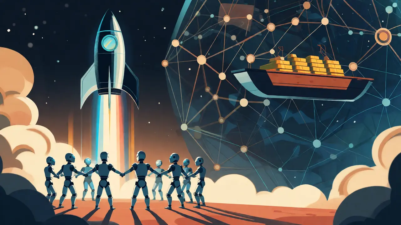 Fast rocket with few robots versus slow ship with vast network shield