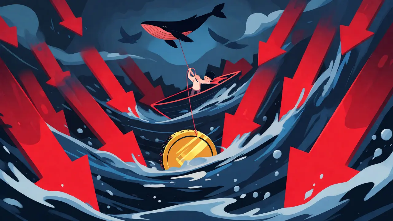 Tiny boat in rough waters symbolizing xMOON volatility